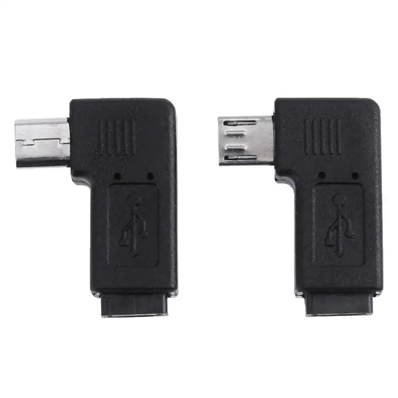 

Micro Adapter USB 2.0 Female to Male Micro OTG Power Supply Port 90 Degree Left 90 Right Angled USB OTG Adapters, Black