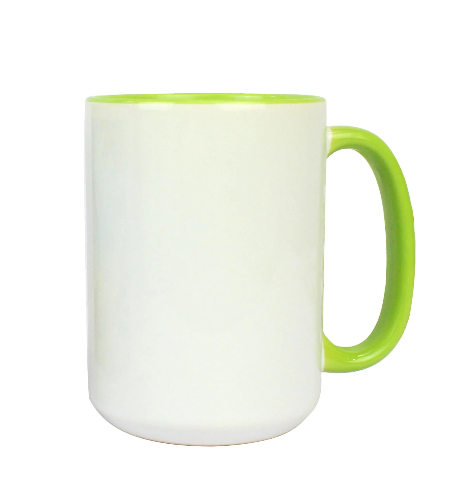 

Colored Inside Handle Custom Blank Ceramic Coffee Mugs Personalized 15 oz Sublimation Mugs White Wholesale, 8 colors