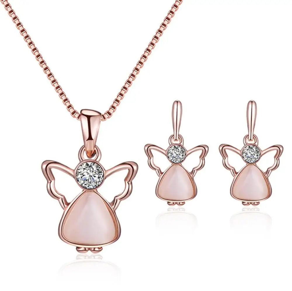 

Small Order Western Hot Fashion Creative Jewelry Set Diamond Cat Eye Opal Bridal Bijoux Jewelry Set For Women 2021 Wholesale, Rose gold