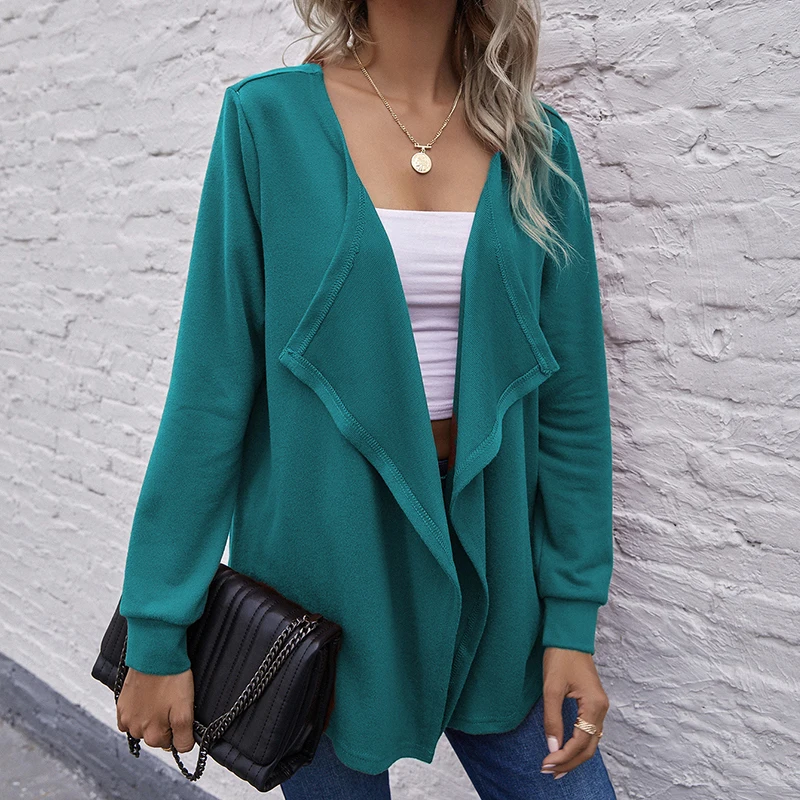 

Prered European and beautiful women's new stand-alone long-sleeved cardigan coat, Customizable