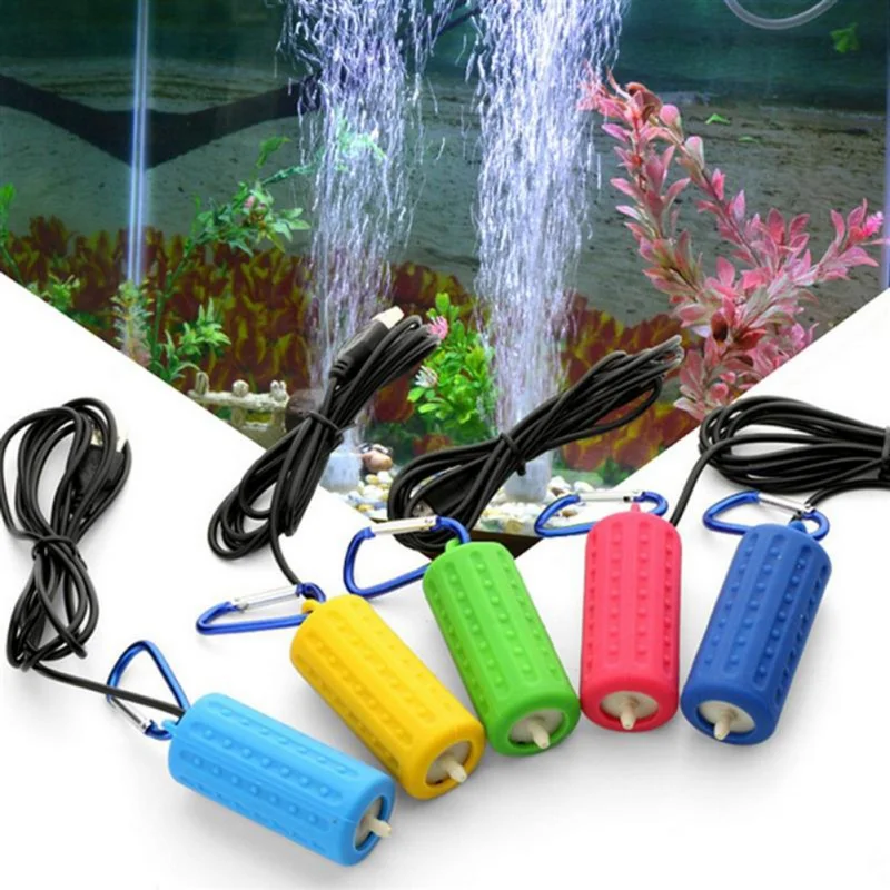 

USB Mini Aquarium Filter Oxygen Air Pump For Fishing Tank Function Ultra Silent High Energy Efficient Aquarium Tank Accessories, Champagne gold