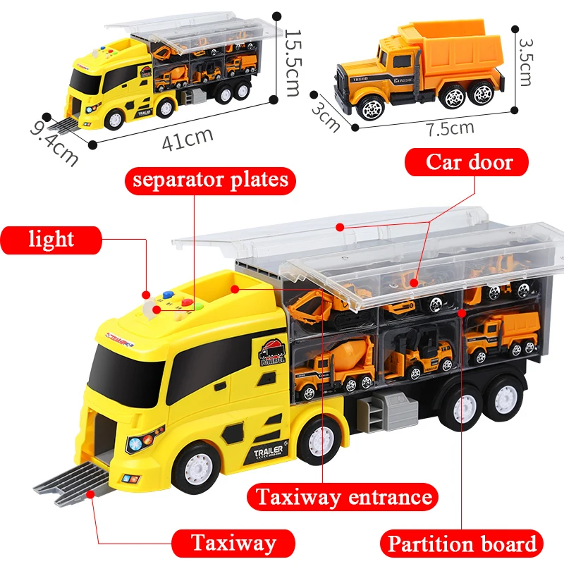 1-1 Alloy Loading Transporter Car Toy Suit Cargo Truck Large Container ...