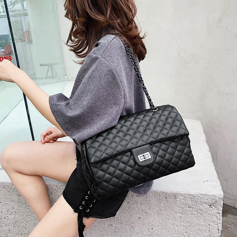

Wholesale Custom Logo Diamond Lattice Leather Shoulder Bags Famous Brand Women Crossbody Bag Handbags, As picture