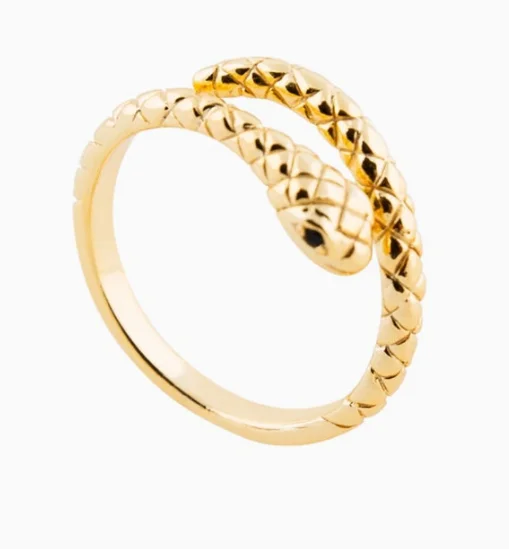 

2022 NEW Fashion Gold Open Ring Jewelry 925 Sterling Silver Adjustable Ring 18K Gold Snake Rings Jewelry Women