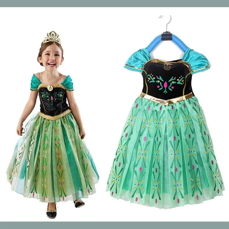 

Girls' Long Sleeve Hot Style Available Now New Baby Dress Princess Dress, Green