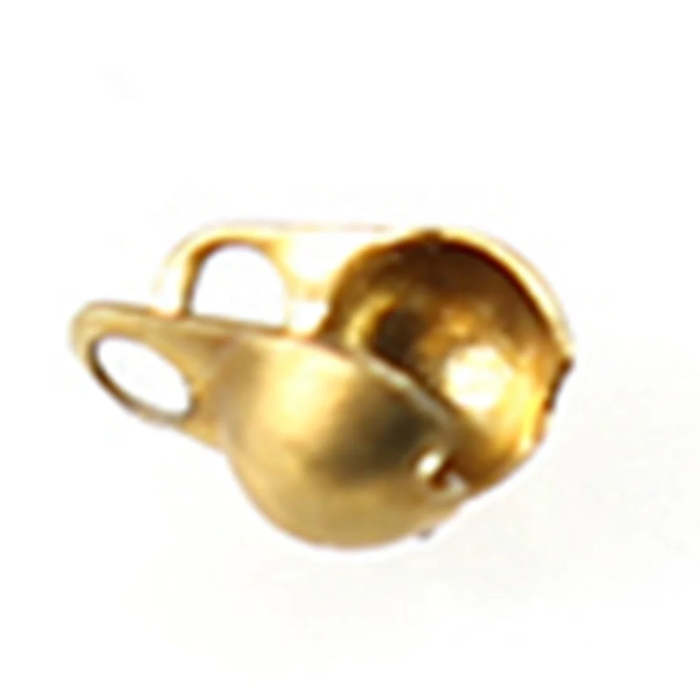

Wholesale Raw Brass Connector Clasp Ball Chain Calotte End Crimps Beads for DIY Jewelry Findings, Raw color