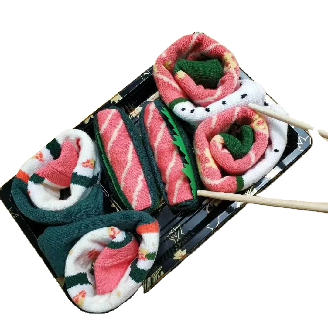 

2020 Sushi funny breathable fashion custom fancy women food box socks, 3 colors