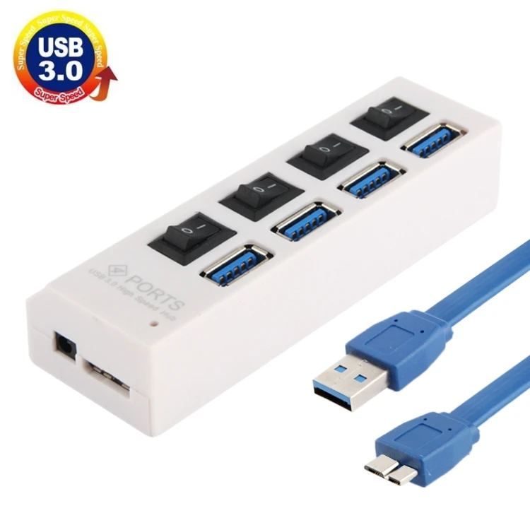 

Wholesale USB Hub 3.0 Adapter High Speed 4 Ports Plug and Play Hub 5Gbps For Computer Laptop