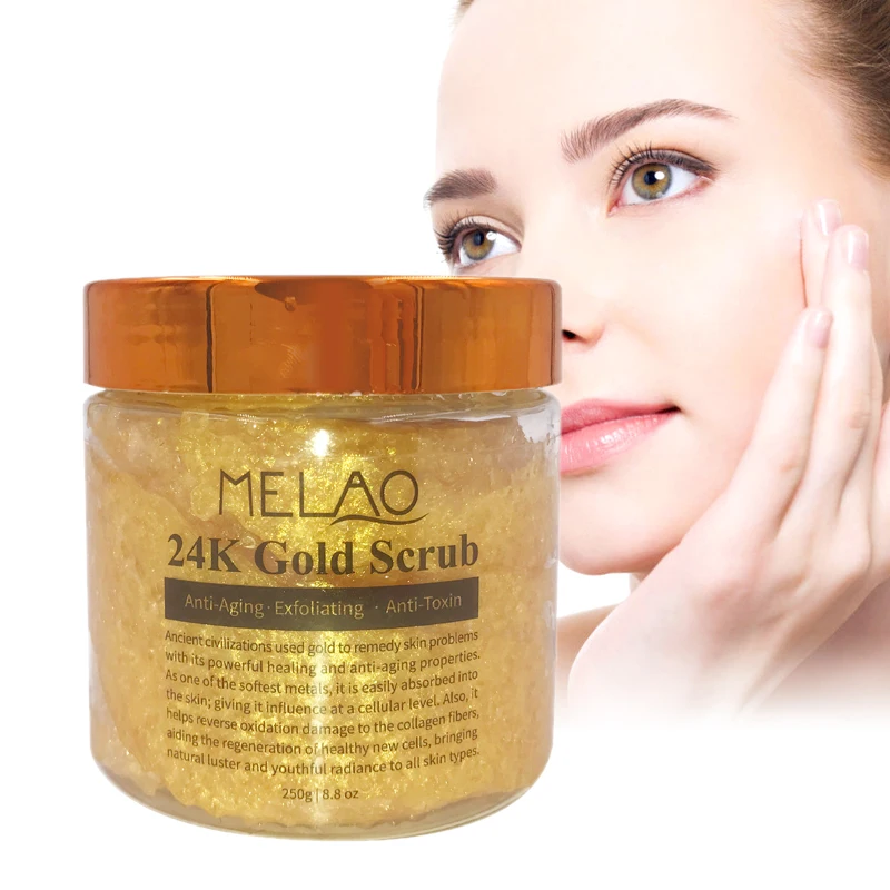 

24k Gold Scrub Whitening Anti Wrinkle Body Scrub Exfoliating Reverse oxidative damage to collagen fibers