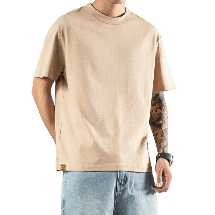 

100% Cotton Customizable Round-necked T Shirt Oversized Printing Men's T-shirts Designer High Quality Bulk Tshirts, Any colors as per customer's request