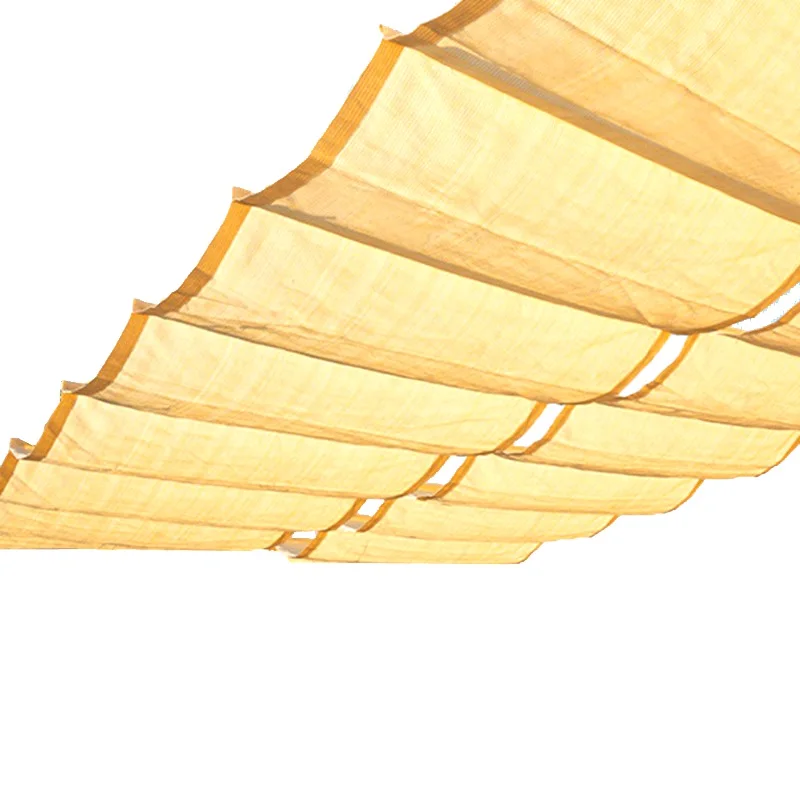 95% Beige Shading HDPE UV Block Home Garden Telescopic Wave Sun Shade Net Swimming Pool Pergola Canopy Tent Sun Cover