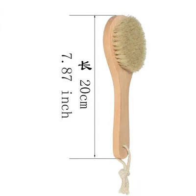 

Wooden Bristles Long Handle Massage Bathing Back Cleaning Nursing Brush Wooden Bath Brush For Body, Natural brown hair/natural white hair