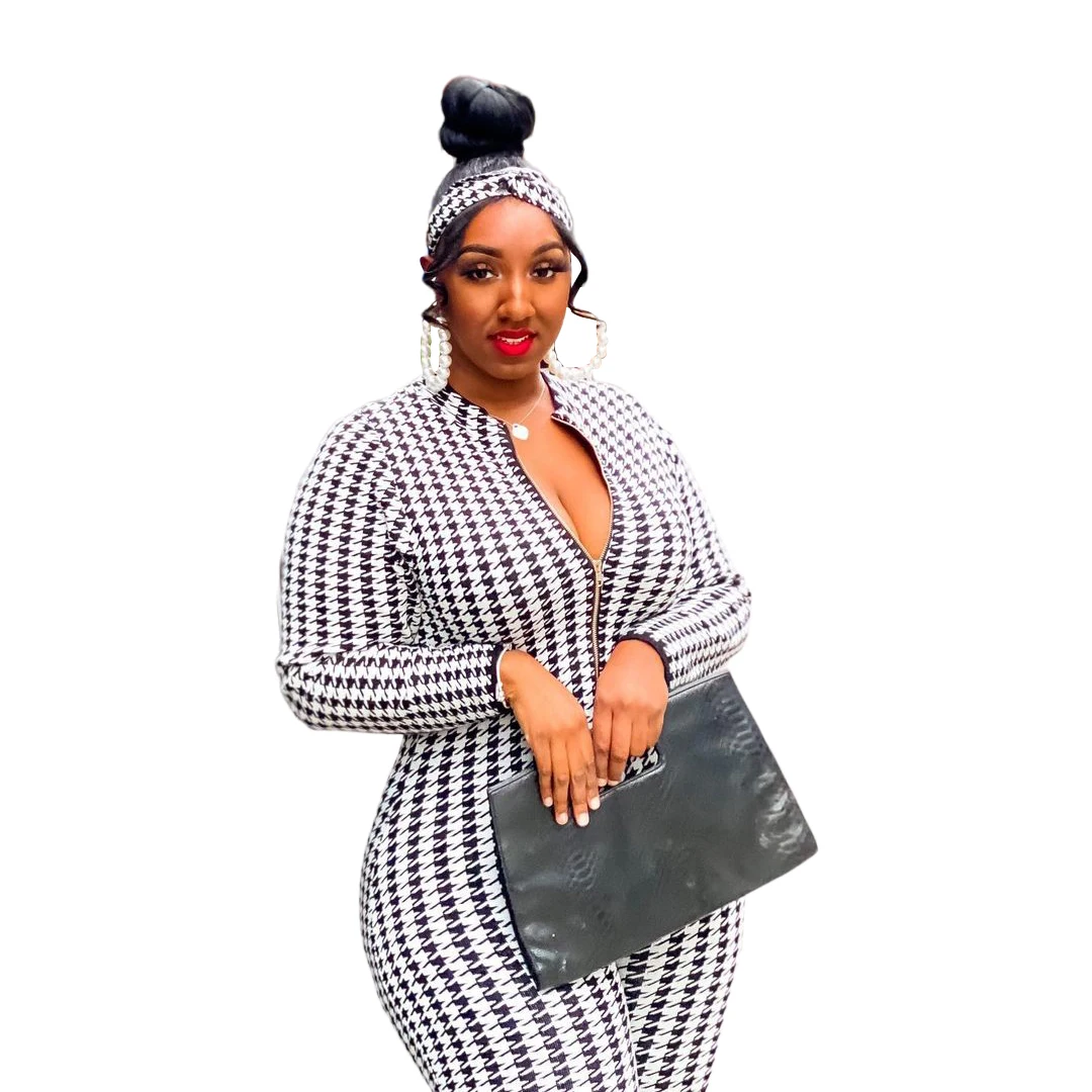 

Ready for Ship 2021 Plus Size Women Clothing Fashion Long Sleeves Fall Plus Size Jumpsuits