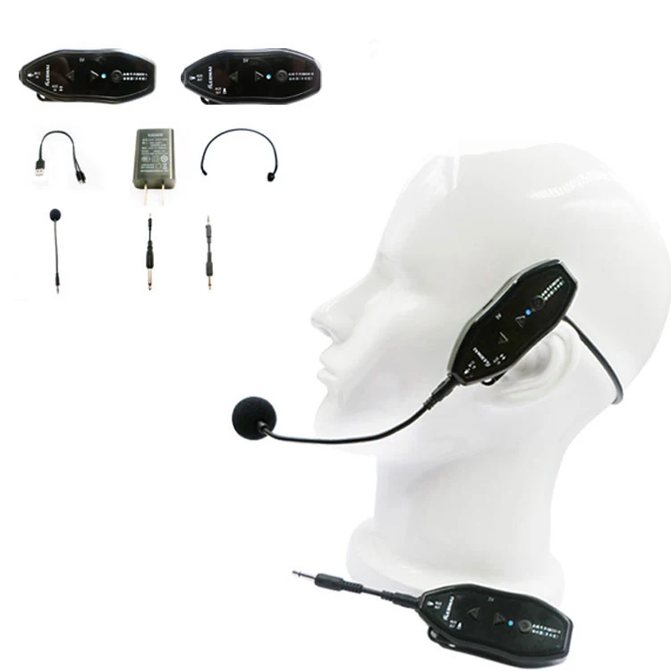 

Customized Uhf 2.4G Wireless Microphone Fashion Wearable Teaching Microphone Wireless Portable Microphone, Black
