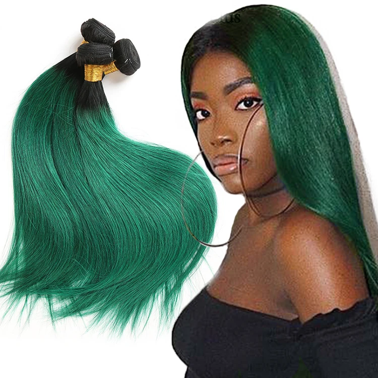 

Best Selling Raw Virgin Malaysian Human Hair Weave Bundles 1B/Green Color Ombre Hair