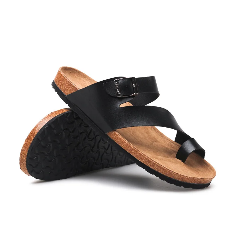 

Top Quality Wholesale Custom Women Buckle Straps Cork Sole Sandals Women Beach Slide Slippers, As picture