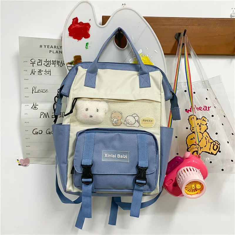 

Factory Customized Wholesale Korean Style Student School Backpack Gym Backpack Daily Color Double Shoulder Bags, Many colors