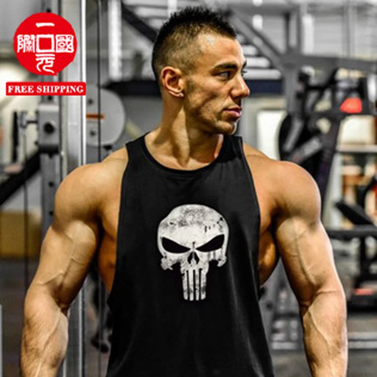 

Gym Muscle Sports Running Fitness Training Vest Men's Sleeveless Cotton Racer Vest