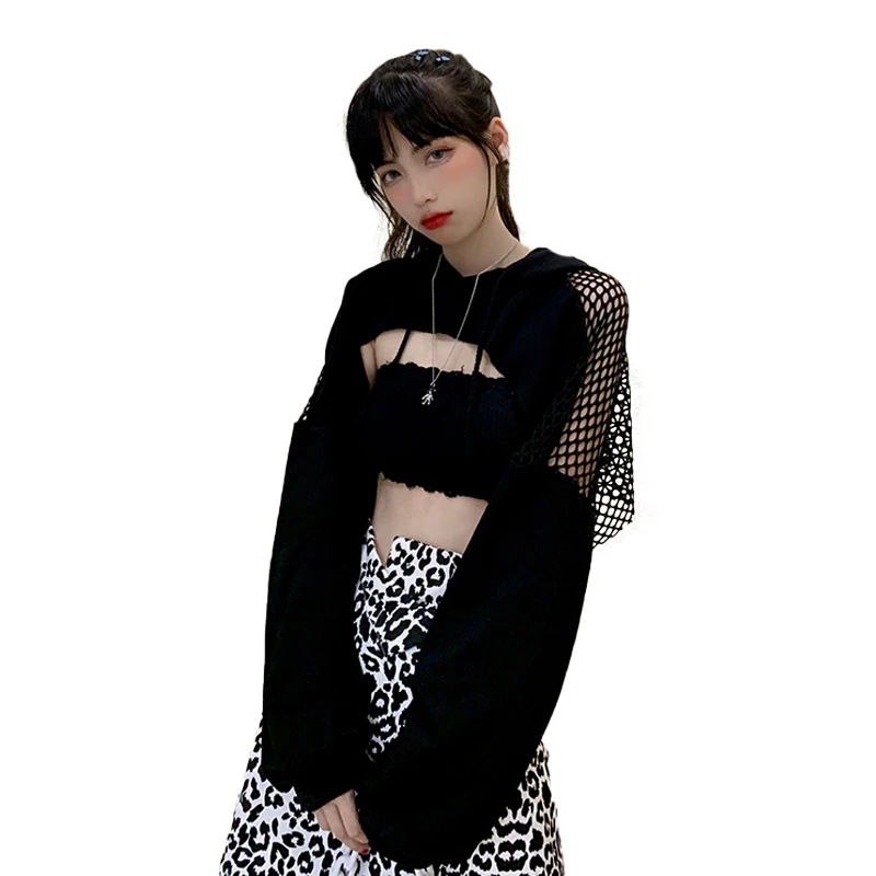 

Fashion hip hop style sexy loose women Clothing crop top sweatshirt, Solid