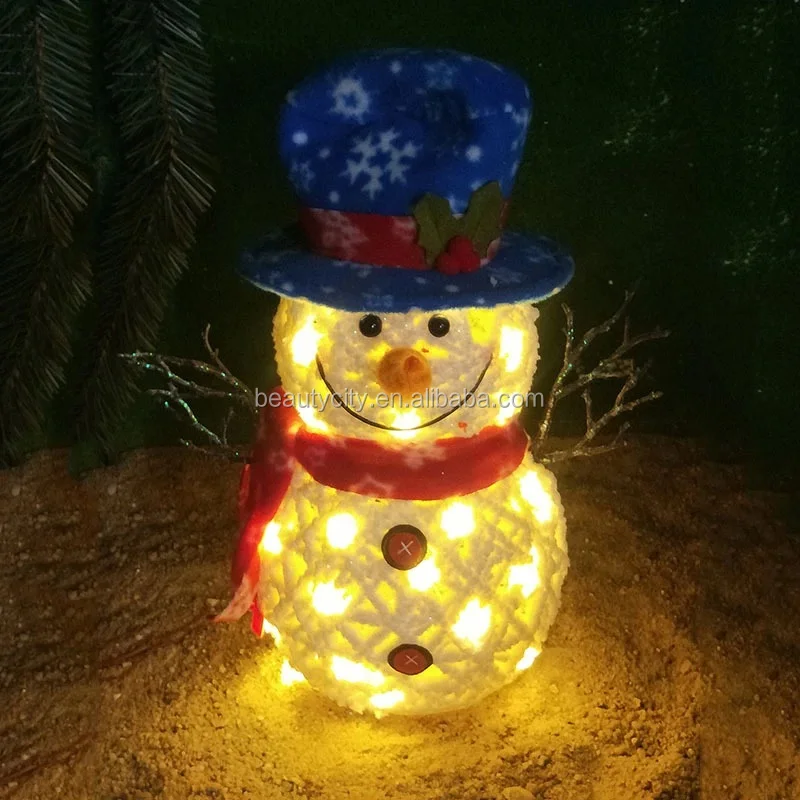 Crystal Snowman with 300 Mini Clear Lights