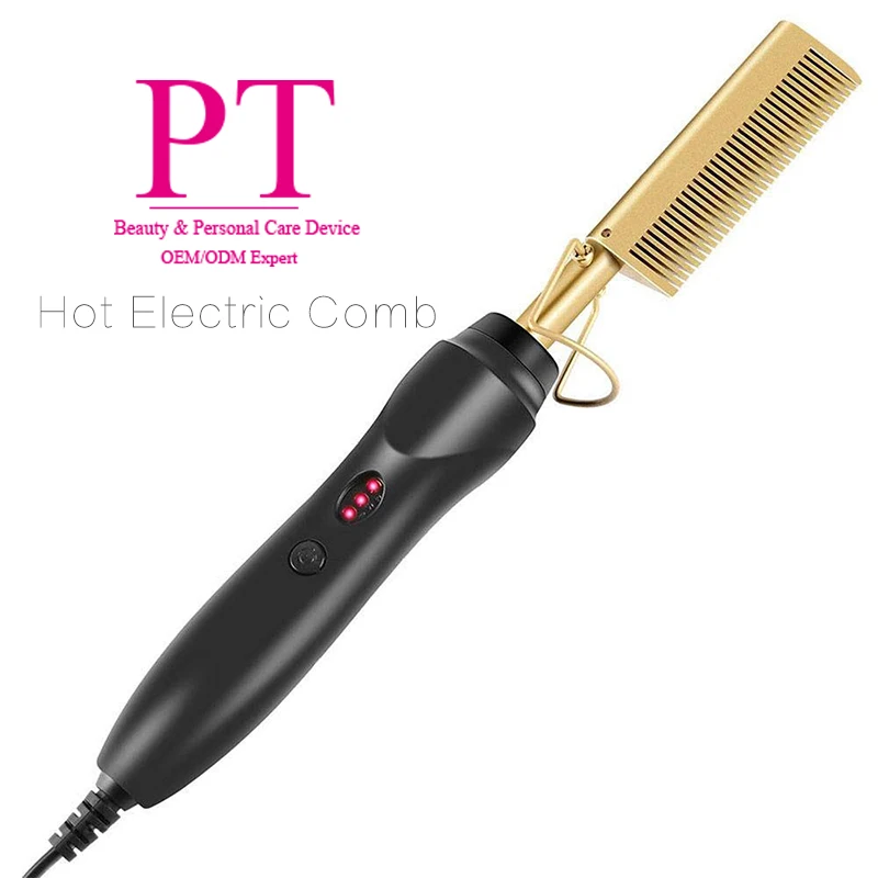 

Portable Fast PTC Heated Hair Straightening Comb Custom Hot Comb Electric