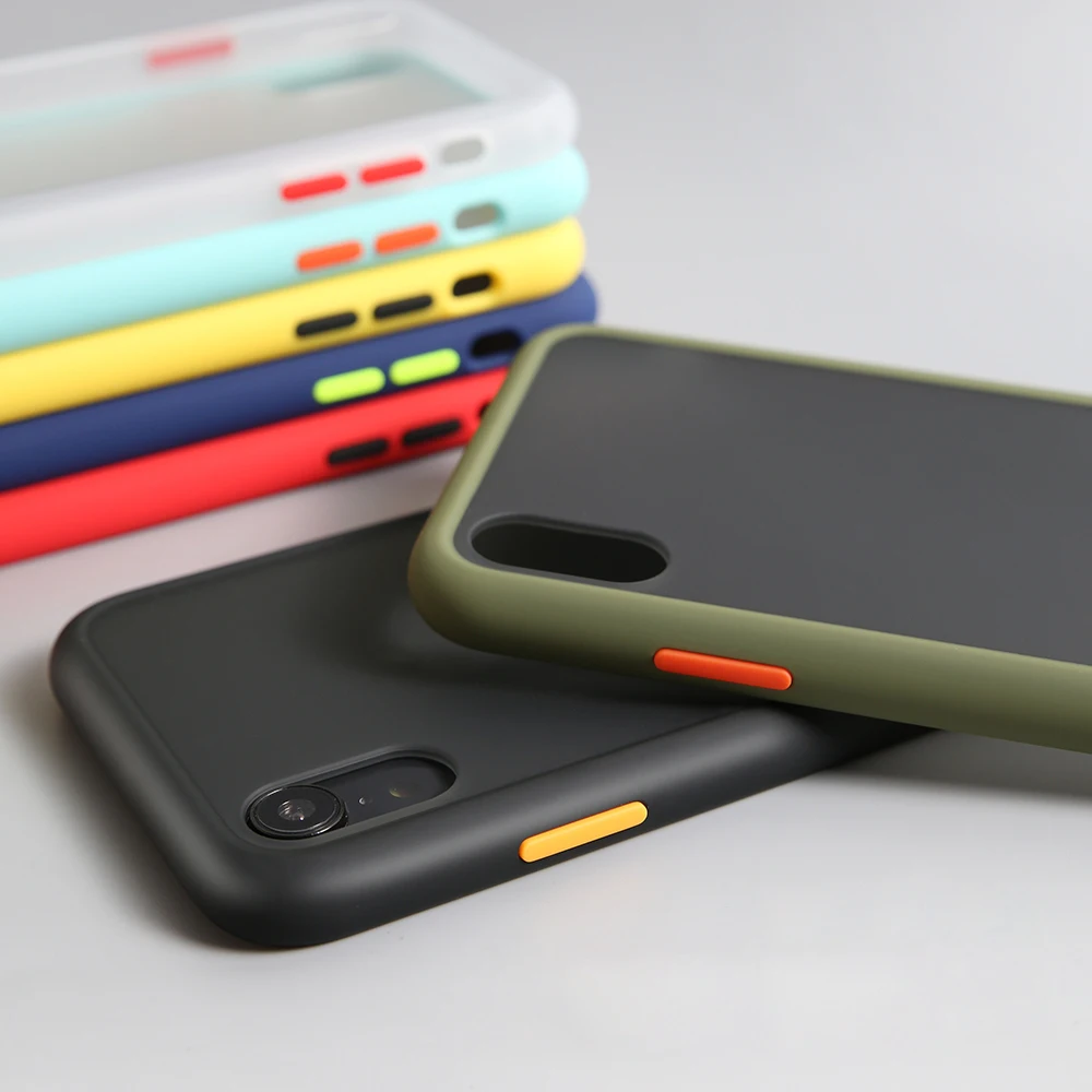 

New Translucent Color Button Matte Skin PC Shockproof TPU Phone Case For VIVO V19 Y17 Y15 Y13 IQOO 3 V17 S6 Neo 3 S1 Pro X27 X30