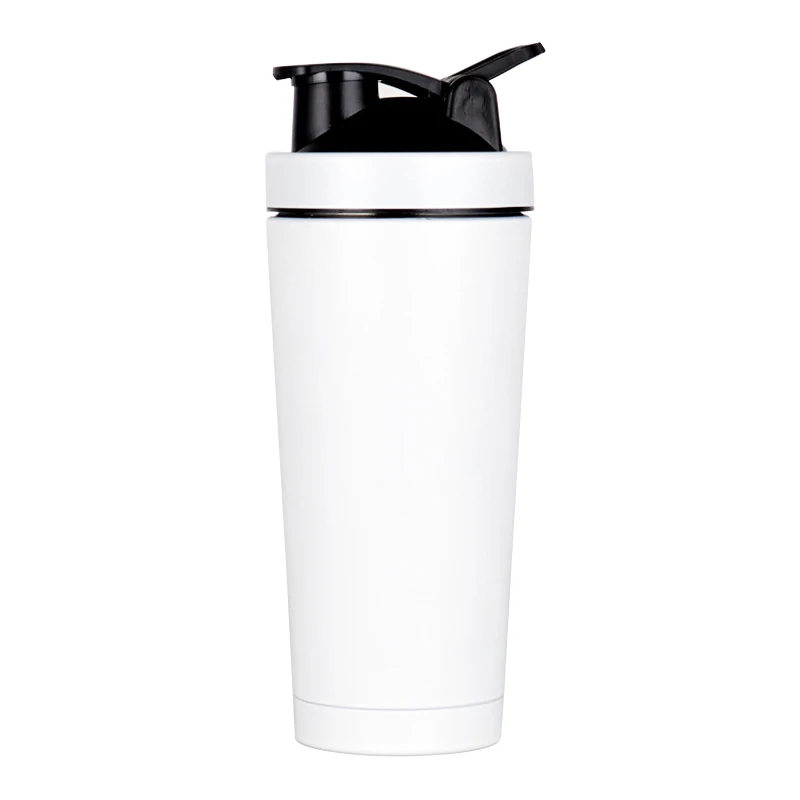 

Private label 750ml double wall stainless steel sports protein powder shaker water bottle, Black ,white,pink,etc