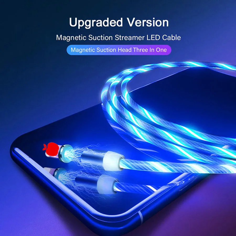 Top Sellers 2020 for Amazon Fast Charging USB Cable Flowing Light Mobile Phone Cable USB Magnetic Charger Cable - ANKUX.COM