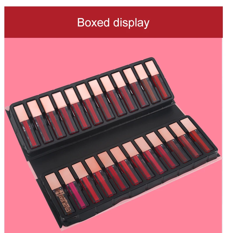 

24Pcs/Set Waterproof Lip gloss Sexy Lip Stick Matte Velvet Lipsticks Lips Makeup Cosmetics Labiales Matte, As the picture