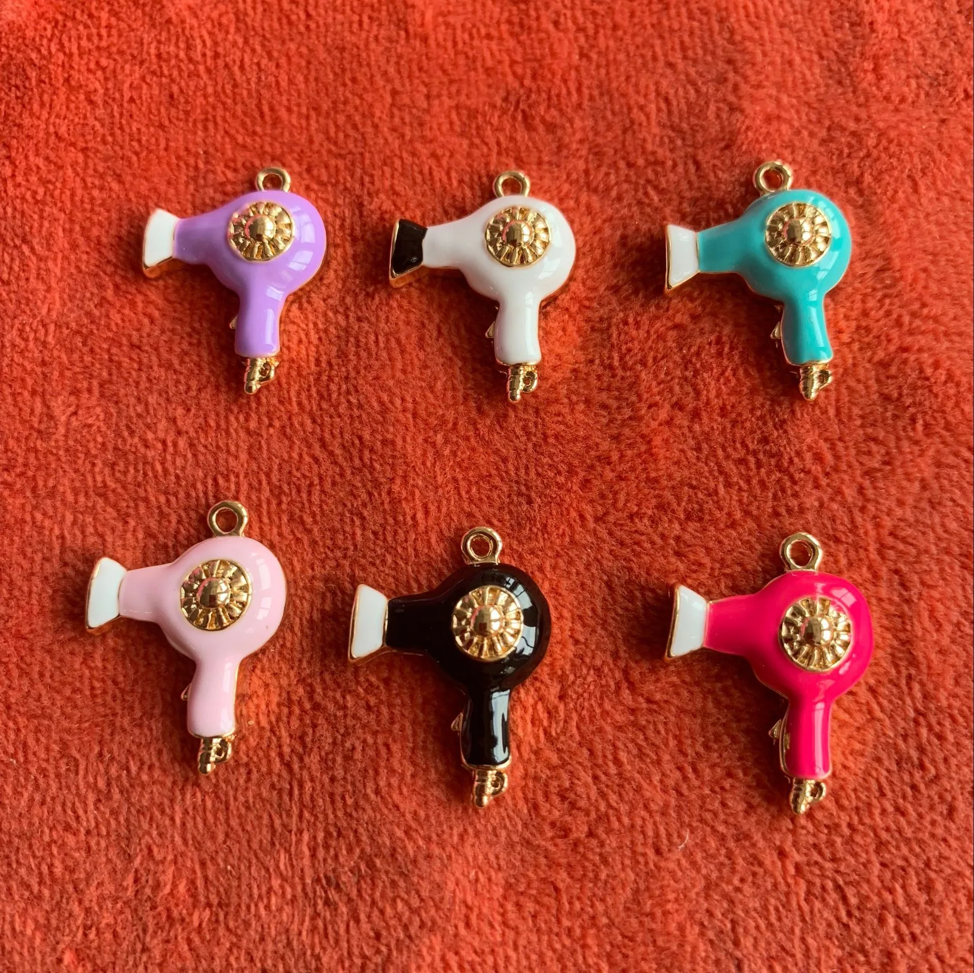 

color enamel hairdryer beauty charms alloy metal hair dryer charms jewelry accessories custom beauty designer charms, Mix color