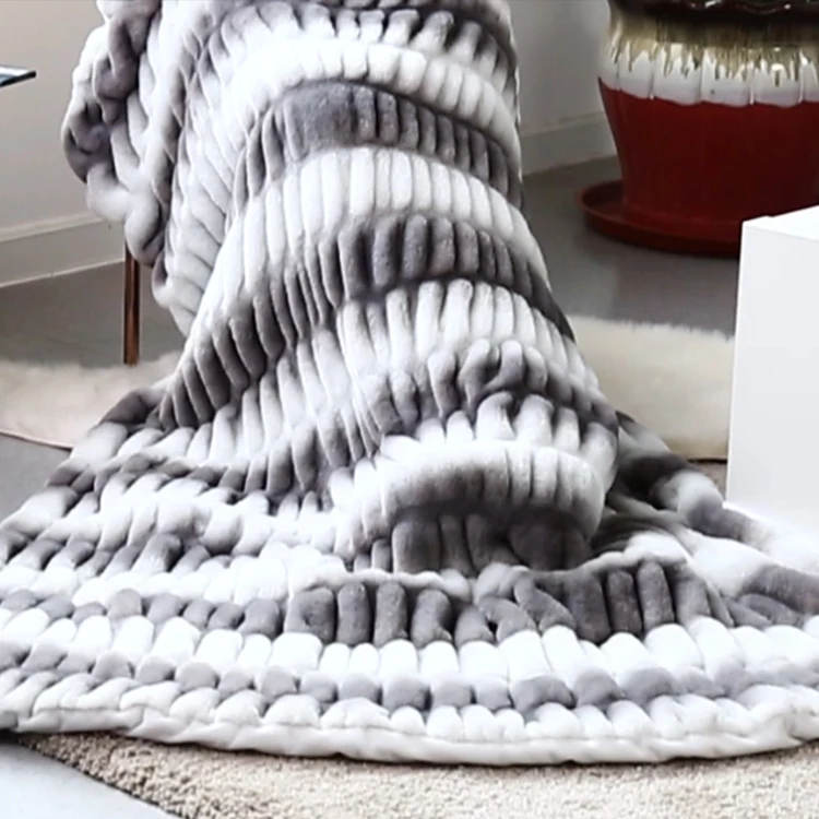 Cashmere Flannel Combination Reversible Bed Throw Blanket details