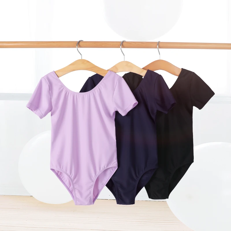 

Girls Matt Nylon Ballet Leotards Professional Closed Crotch Dance Leotards, Black,navy,lilac,ice gray
