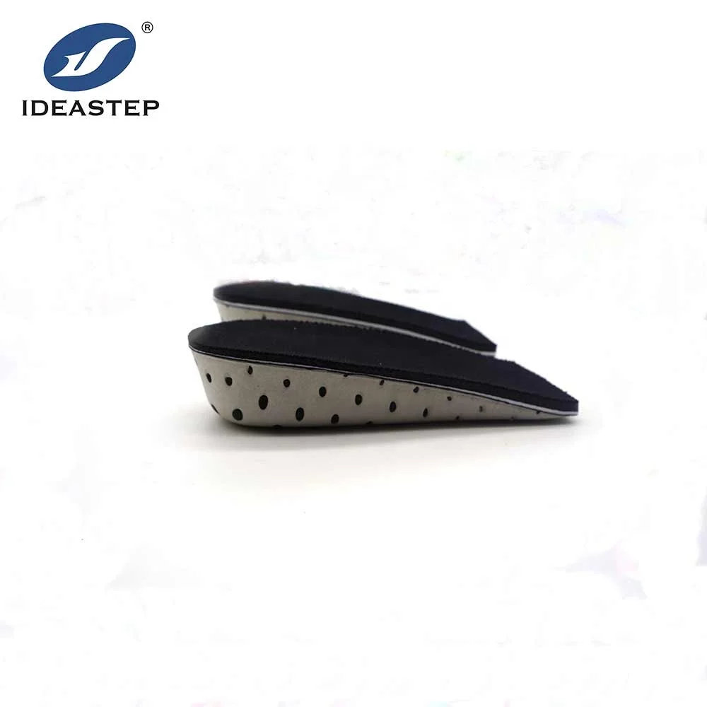 

Ideastep Durable Sponge-like EVA Cushioning Half Length Heel Lifts 2cm 3cm 4cm Invisible Height Increase Insoles For Shoes, Black and grey
