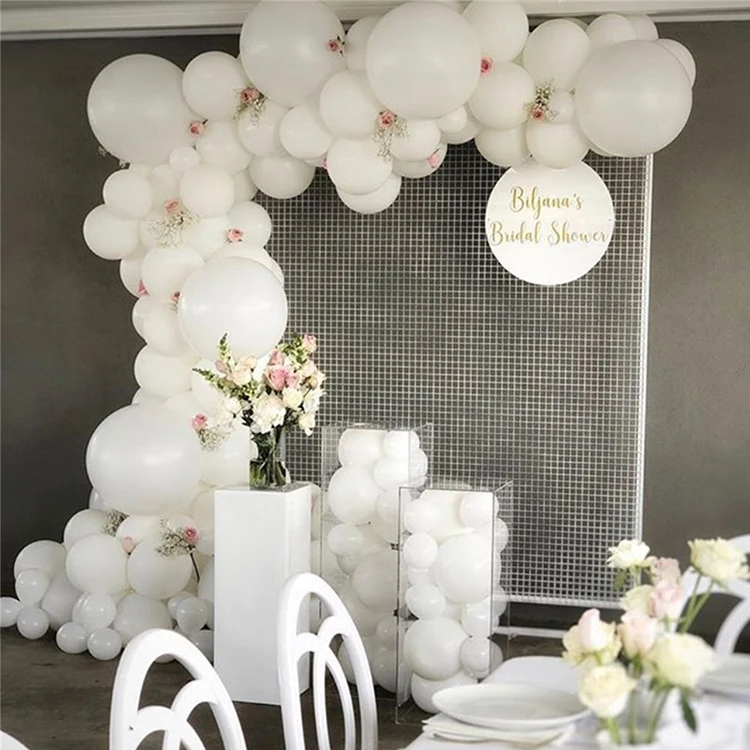 

Wedding Birthday Party Supplies Decorations Balloon Garland Arch Kit 98pcs Matte White Latex Balloons