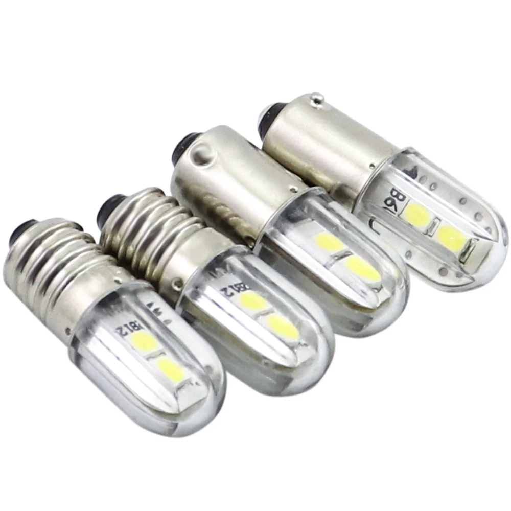 Amywnter Auto Car Ba9s Led E10 Interior Lamp 4smd 3030  Lamp 6v 12v 24v 48v 110v 220v T4w Led Lamp 1w 100lm