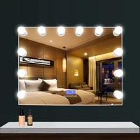 

Hot Sale Touch Screen Bluetooth 12Pcs Lamps Frameless Hollywood Vanity Makeup Mirror With Lighted Led Lights