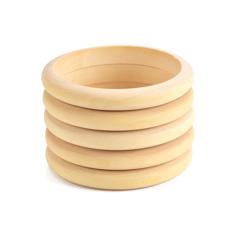 

Blank Wooden Bracelet Bangle for Women Unfinished Wood Handmade Crafts, As picture