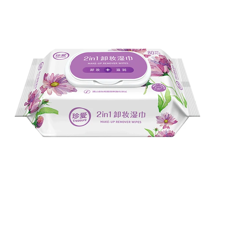 

80 Pcs Custom Makeup Wipes Non-alcohol Custom Make Up Remover Private Label