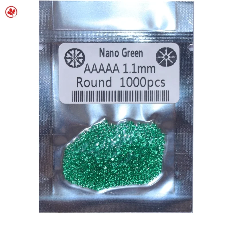 

High quality 5A round brilliant green nanosital gemstone wax casting nanogems Nano gemstone