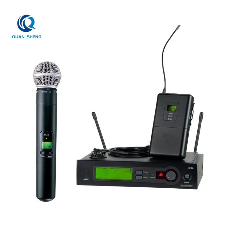 

SLX Professional SLX24 Beta58 UHF Vocal Mic Dual Handheld SM58 Beta87a Bodypack Microfon Wireless Microphone SLX4