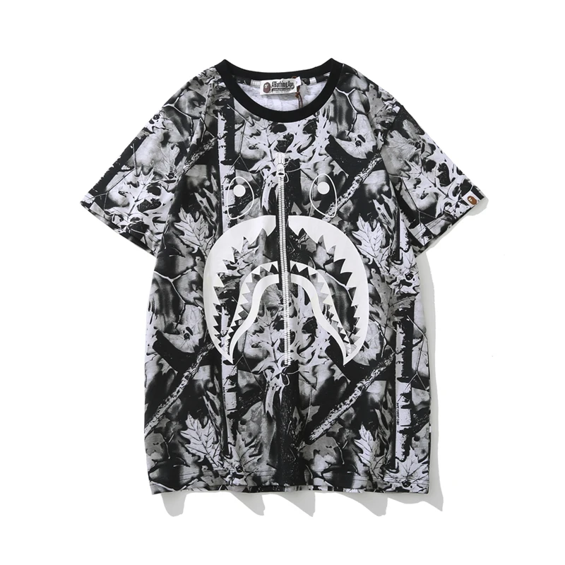 

HDCP1381 New man tshirt summer Fashion Shark Head trending tshirts Forest Maple Leaf clothes tshirt