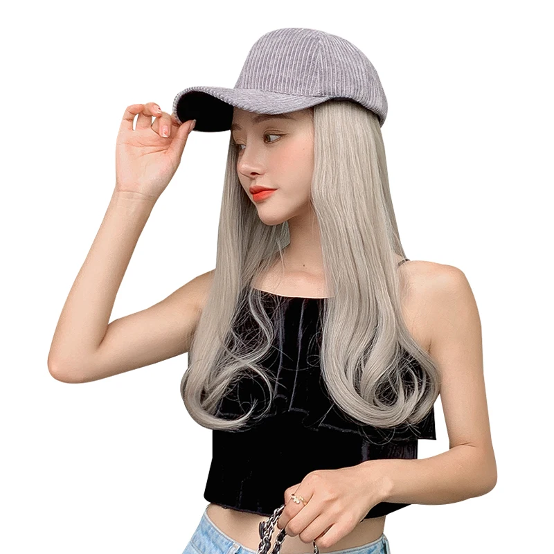 

Ladies Fashion Pear Flower Inner Buckle Curly Hair Hat Wig Piece Detachable Wig Hat