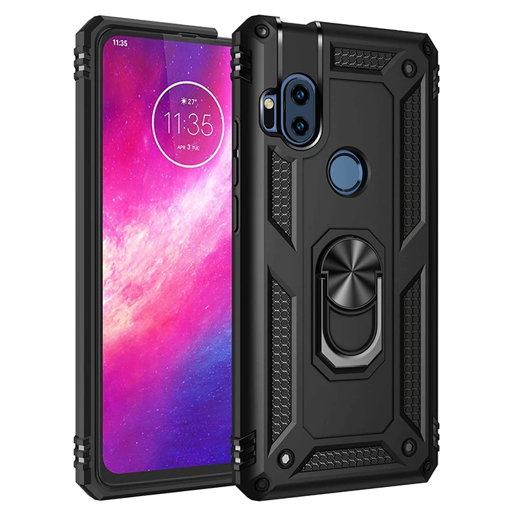 

Kickstand Phone Case for Motorola One Hyper Zoom Macro fusion + One 5G Ace P40 power Heavy Duty TPU PC