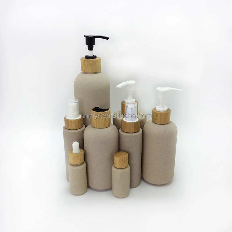 Environmentally Friendly Biodegradable Wheat Straw 1oz 9oz 13oz 17oz Shampoo Pump Plastic Bottle
