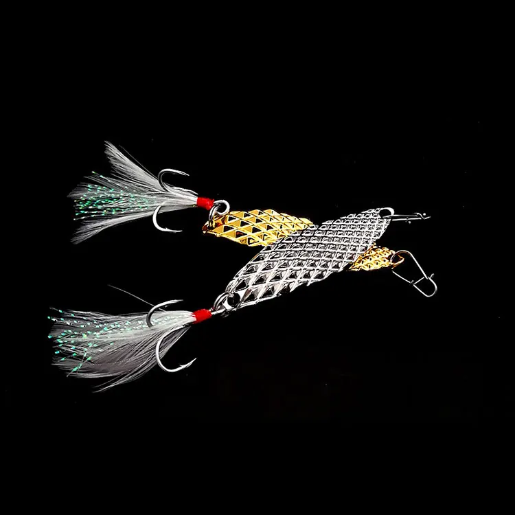 

Weihai 7/10/15/20/30g metal texture Fake bait curve spoon leech lures fishing lure