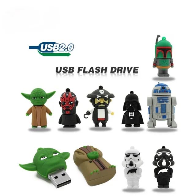 

Original Usb Flash Drives PVC Cartoon Character Memory Stick Star 4Gb 8Gb 16Gb 32Gb 64Gb 2.0 3.0 Wars Pendrive Usb Key