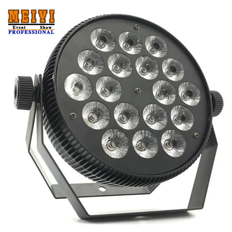 

New arrival 18pcs 4in1 10W LED Indoor Par Can Light Stage Lighting RGBW Flat Aluminum Alloy DJ Wash Par Nightclub Light