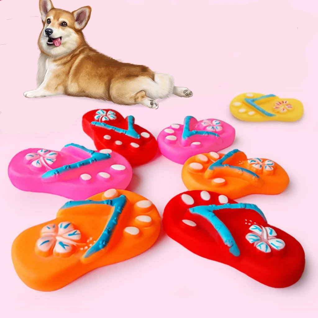 

Slipper toy enamel vocal herringbone slipper pet toys cute cartoon biting dog toy, Red,rose red,orange,yellow (random delivery)