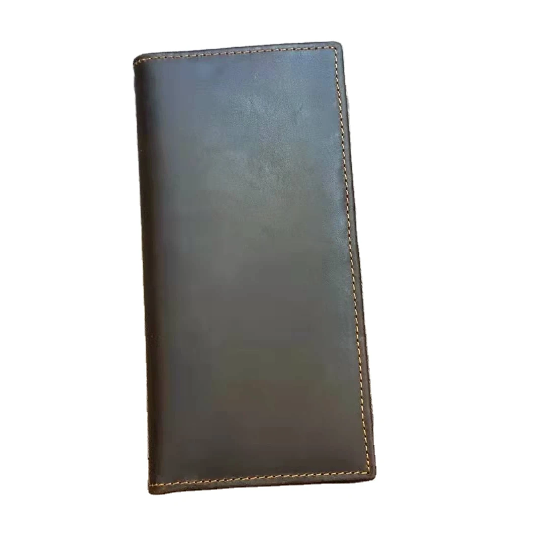 

High Quality Long Style Credit Card Holder with Zipper Pocket Crazy Horse Leather High Capacity Wallet, Rich colors