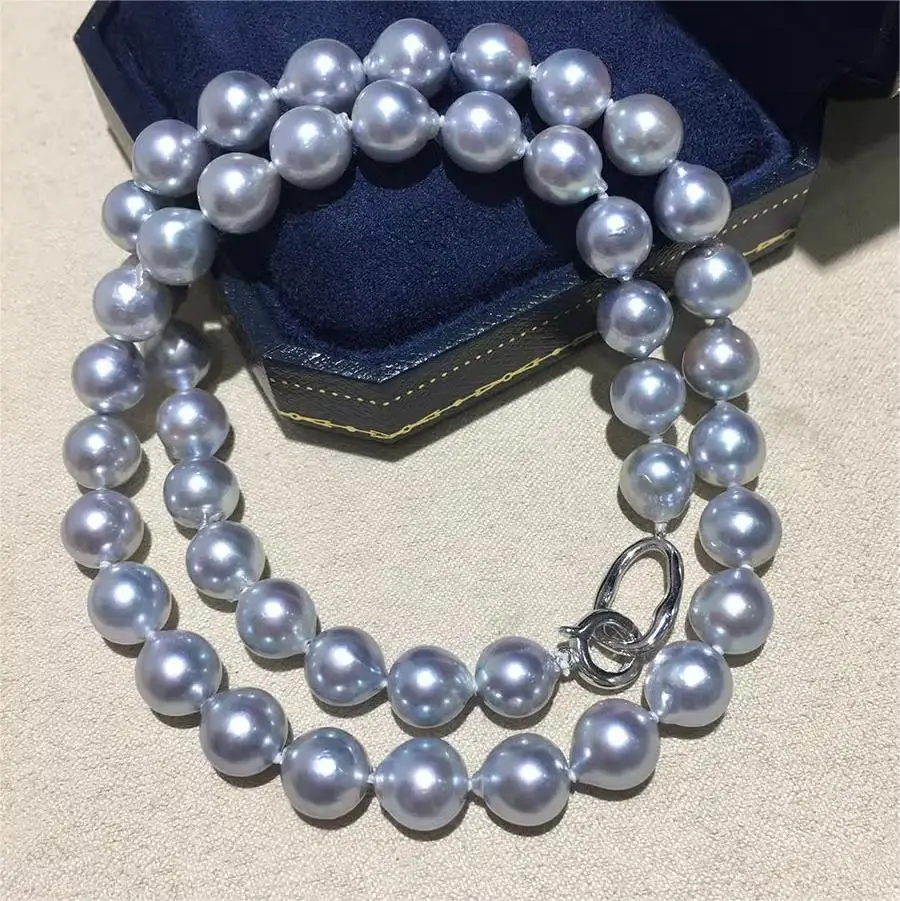 

Japan Imported Akoya Real Hemp Baroque Necklace Natural Sea Pearls Aurora Colorful Choker Personality